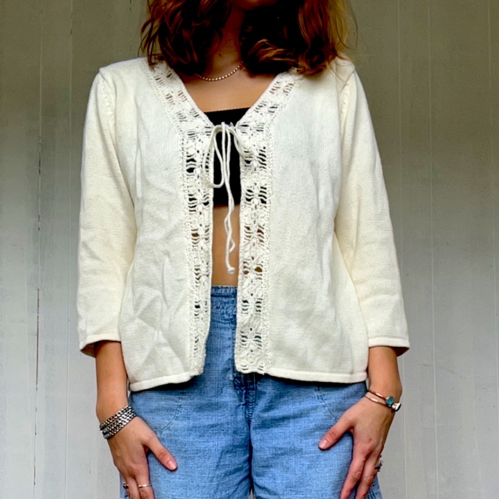 White sweater/cardigan